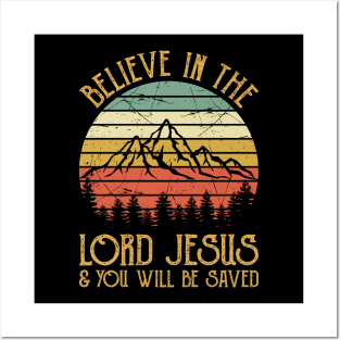 Believe In The Lord Jesus And You Will Be Saved Christian Vintage Posters and Art